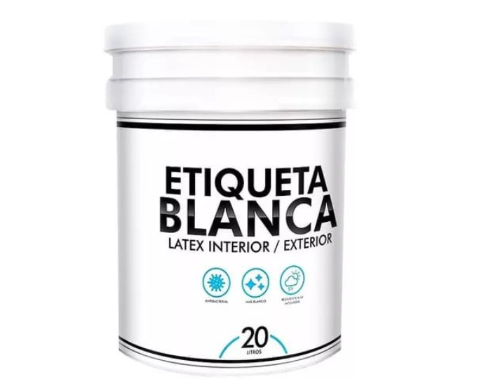 Pintura latex interior/exterior ETIQUETA BLANCA X 20LT