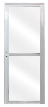 Puerta aluminio blanco 36mm todo vidrio 90 x 200